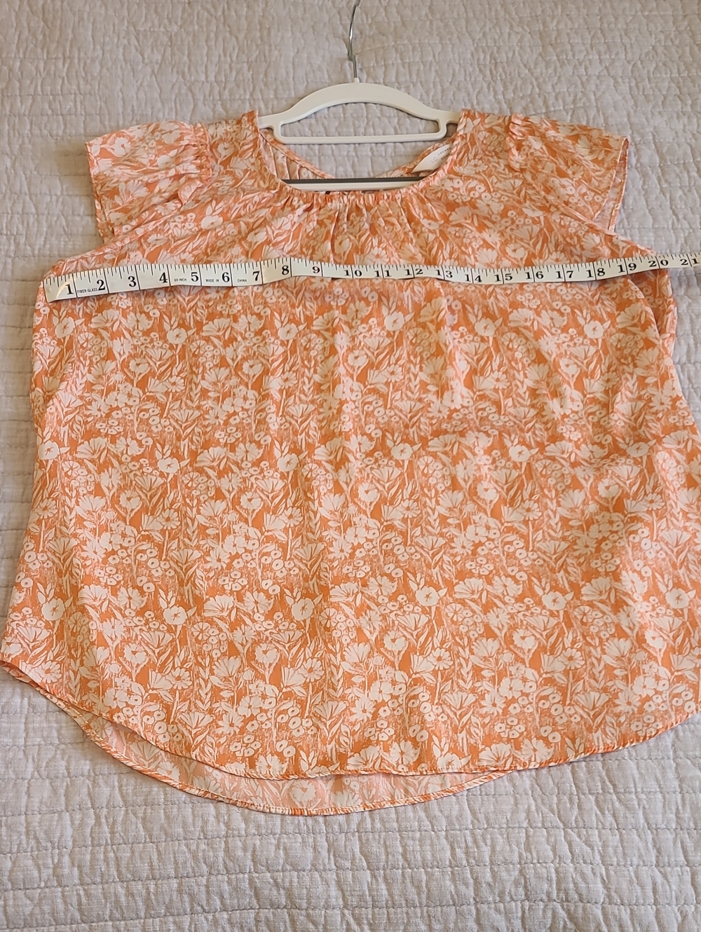 LC Lauren Conrad Women's Orange/White Floral Comfy Soft Business Casual Sz S - Picture 7 of 9